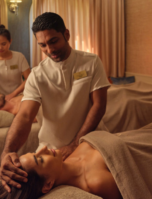 Happiness couple massage